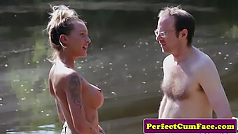 Big-Titted Femdom Gives Outdoor Cumshot With A Facial