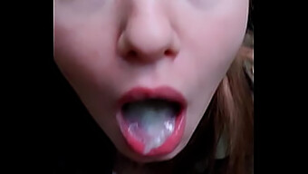 Teen'S Mouth Filled With Hot Cum From Blowjob