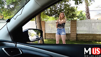 Blowjob And Anal: 18 Year Old Amber Moore'S Desire Gets Fulfilled In A Car