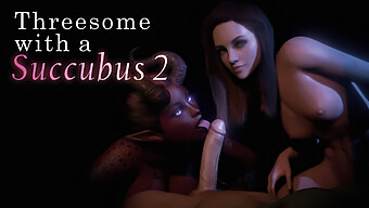 Trekant Med En Succubus I 3d-Animation