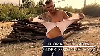 Thomas J Strips In Solo Video