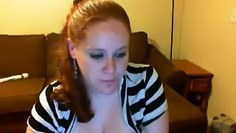 Chubby Redhead Showing Off Her Big Tits On Webcam