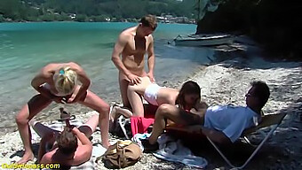 Rough And Deepthroat Cock In Public Beach Orgy