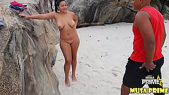 Brunette 18-Year-Old'S Pussy On A Beach In Rio De Janeiro