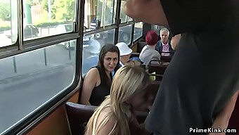 Public Bus Orgy With Blonde Slut