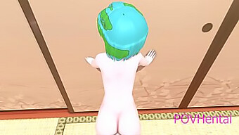 A Missionária Adolescente Earth-Chan Por Trás Em 3d