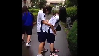 Standing Japanese Girls Getting Pounded